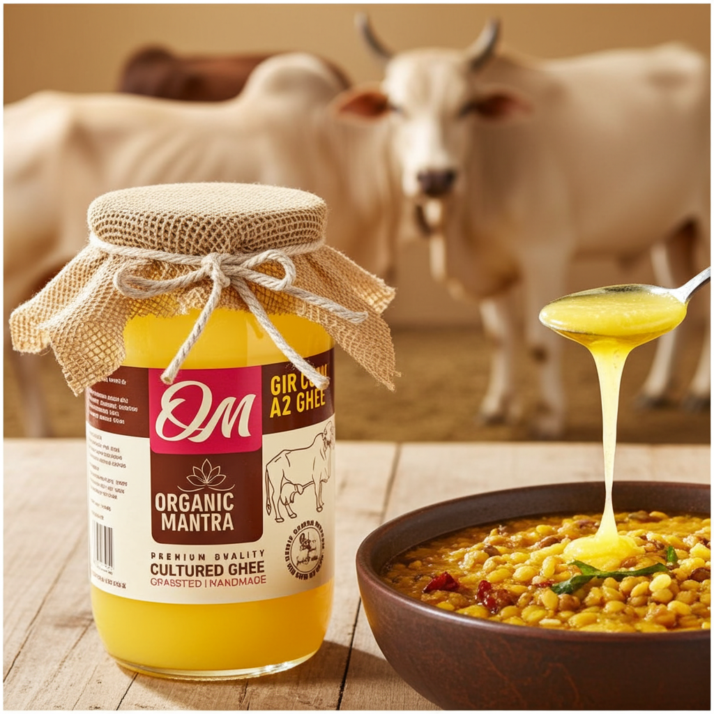 Organic Mantra A2 Bilona Gir Cow Ghee – Cultured Ayurvedic Ghee